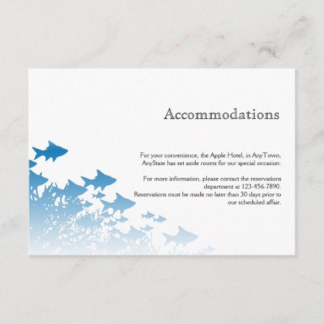 Blue Fish and Coral Wedding Insert (Front)