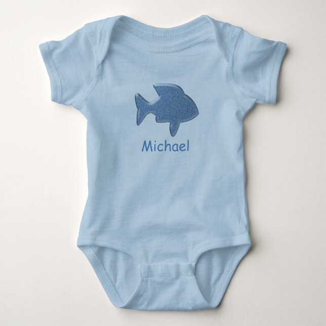 Blue Fish Baby Bodysuit (Front)