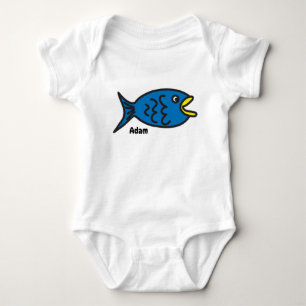 Blue Fish Baby Bodysuit