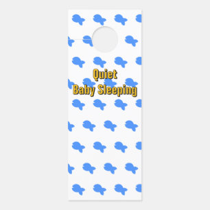 Blue Fish Baby Sleeping Door Hanger