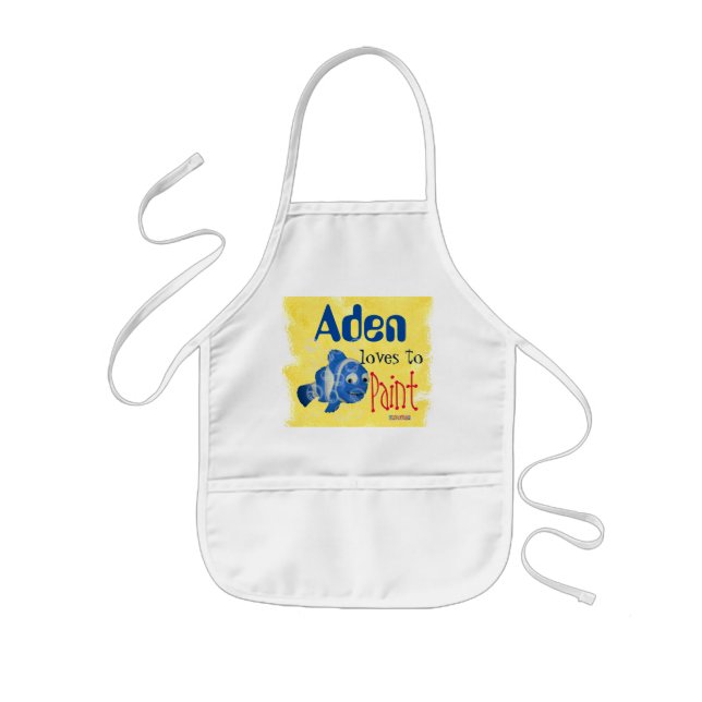 Blue Fish Childrens Painting Kids Apron (Front)