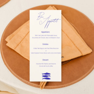 Blue Fish Design Wedding Menu Italy