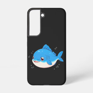 Blue Fish Drawing, Cartoon Style Samsung Galaxy Case