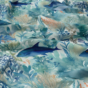 Blue Fish Fabric