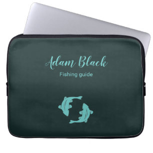 Blue fish guide business laptop sleeve