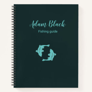 Blue fish guide business notebook