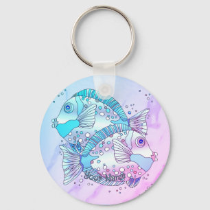 Blue Fish  Key Ring