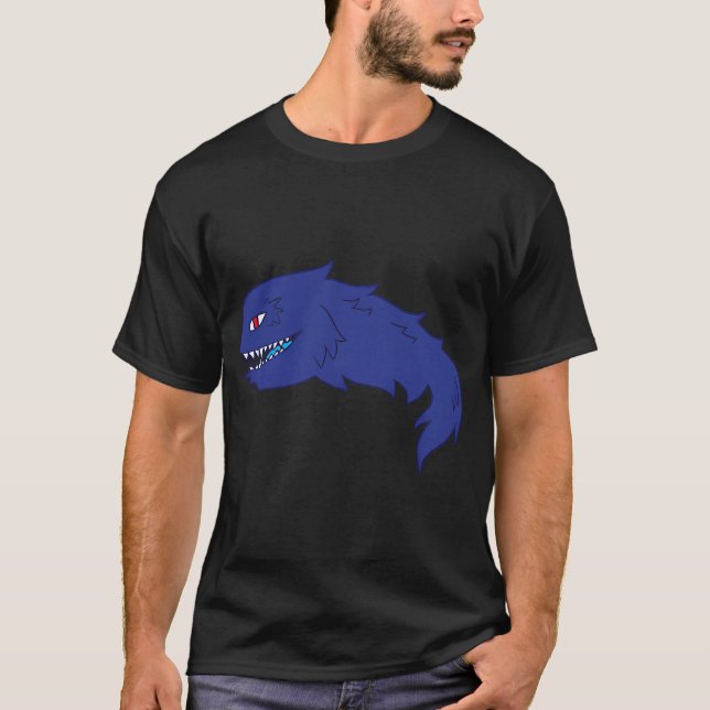 Blue Fish-Like Monster T-Shirt (Front)