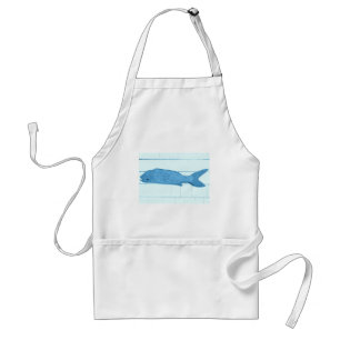 blue fish logo standard apron