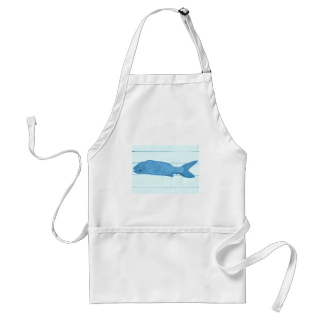 blue fish logo standard apron (Front)