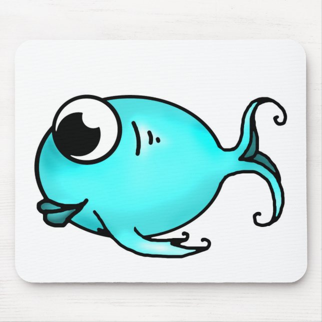 Blue Fish Mouse Pad (Front)