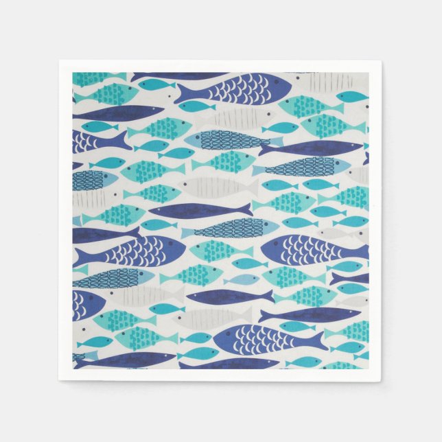 Blue Fish Napkin (Front)