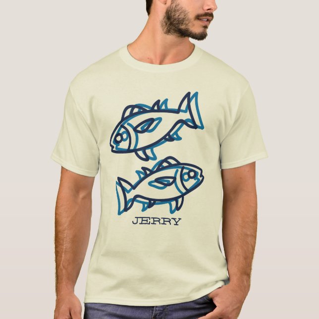 Blue Fish Nautical  T-Shirt (Front)