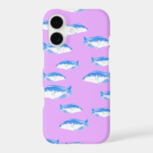 Blue fish on lilac