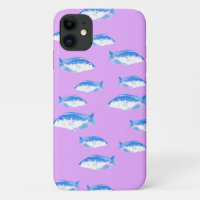 Blue fish on lilac