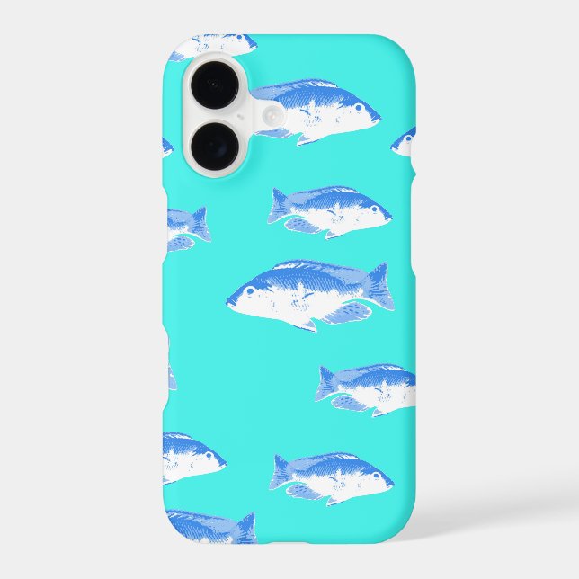 Blue fish on turquoise (Back)
