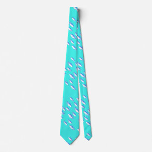Blue fish on turquoise tie