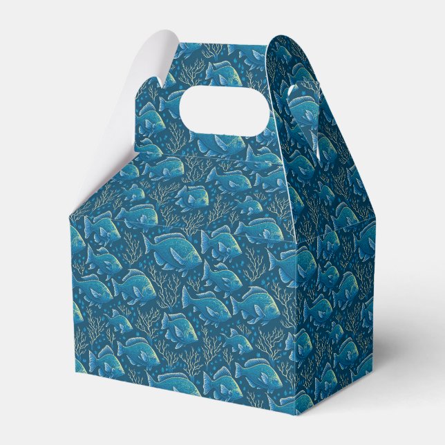 Blue Fish Pattern Favour Box (Front Side)