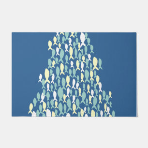 Blue Fish Pattern Rug, New Home Layer Rug