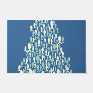 Blue Fish Pattern Rug, New Home Layer Rug