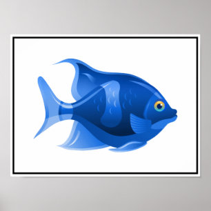 Blue Fish Poster