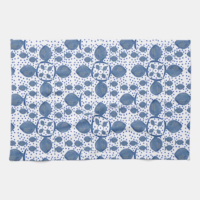 Blue Fish Tea Towel (Horizontal)