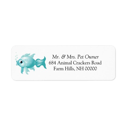 Blue Fish Theme Return Address Labels Stickers
