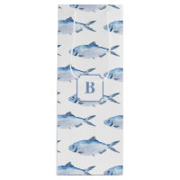 Blue Fish Watercolor Coastal