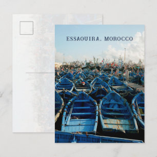 Blue Fishermen Boats, Essaouira, Morocco travel Postcard