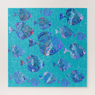 Blue Fishes Jigsaw Puzzle - Turquoise
