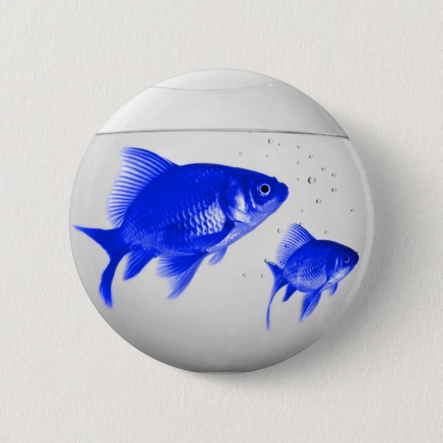 Blue Fishies 6 Cm Round Badge (Front)