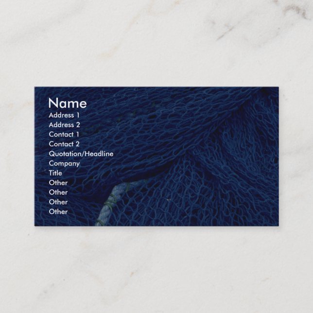Blue fishing net business card (Front)