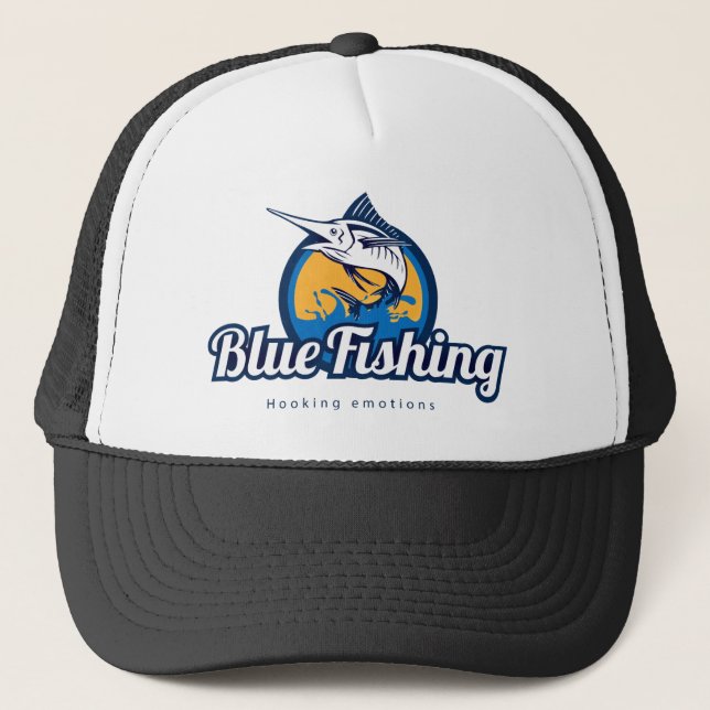 Blue Fishing Trucker Hat (Front)