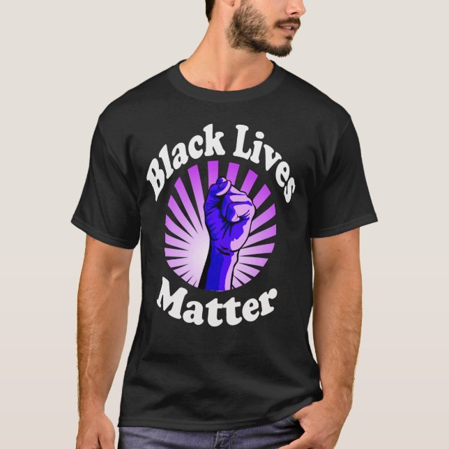 Blue Fist Black Lives Matter BLM T-Shirt (Front)