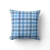 Blue Five-Colour Classic Gingham Pattern Pillow