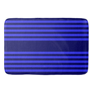 Blue five stripes pattern bath mat