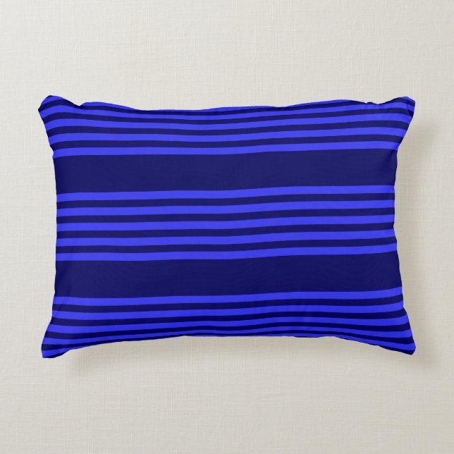 Blue five stripes pattern decorative cushion (Front)