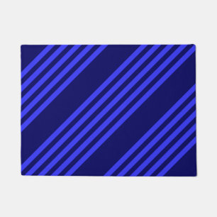 Blue five stripes pattern doormat