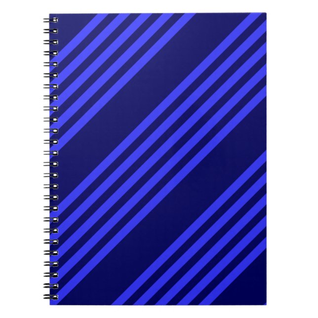 Blue five stripes pattern notebook (Front)