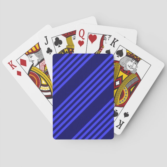 Blue five stripes pattern playing cards (Back)