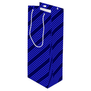 Blue five stripes pattern wine gift bag