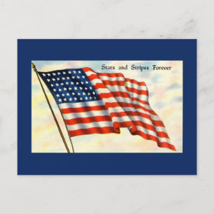 Blue Flag Independence Day Postcard