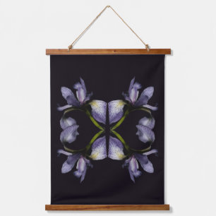 Blue Flag Iris Flower Abstract Hanging Tapestry