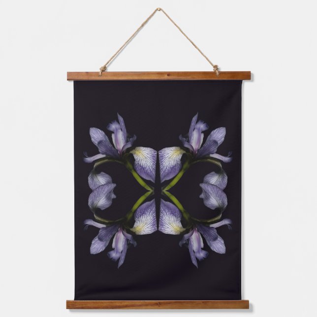 Blue Flag Iris Flower Abstract Hanging Tapestry (Front)