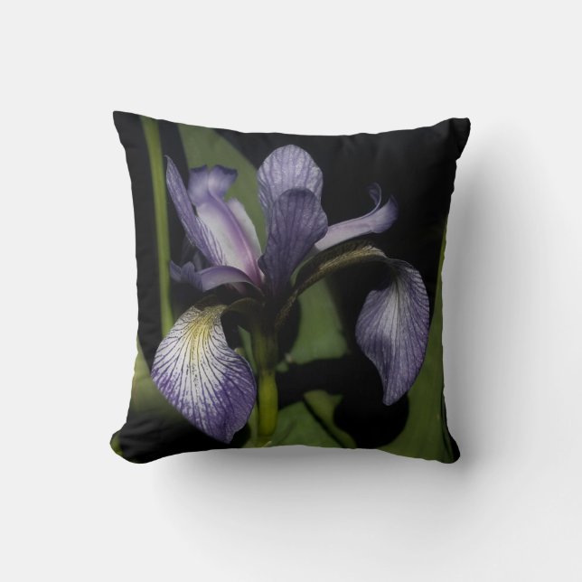 Blue Flag Iris Flower Cushion (Front)