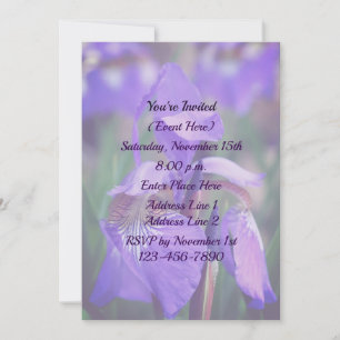 Blue Flag Iris Flower Party  Invitation