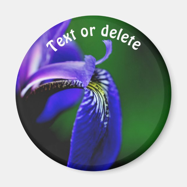 Blue Flag Iris Flower Personalized Magnet (Front)