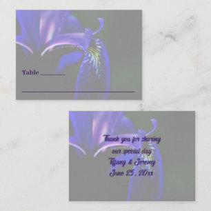 Blue Flag Iris Flower Personalized Wedding Place Card