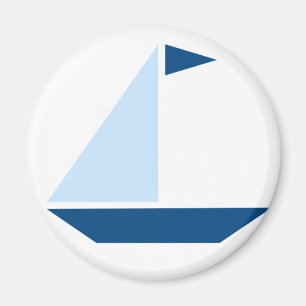 Blue Flag Sail Boat Magnet