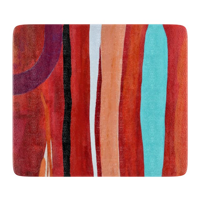 Blue Flame 6 x 7 Deco Glass Cutting Board (Front)